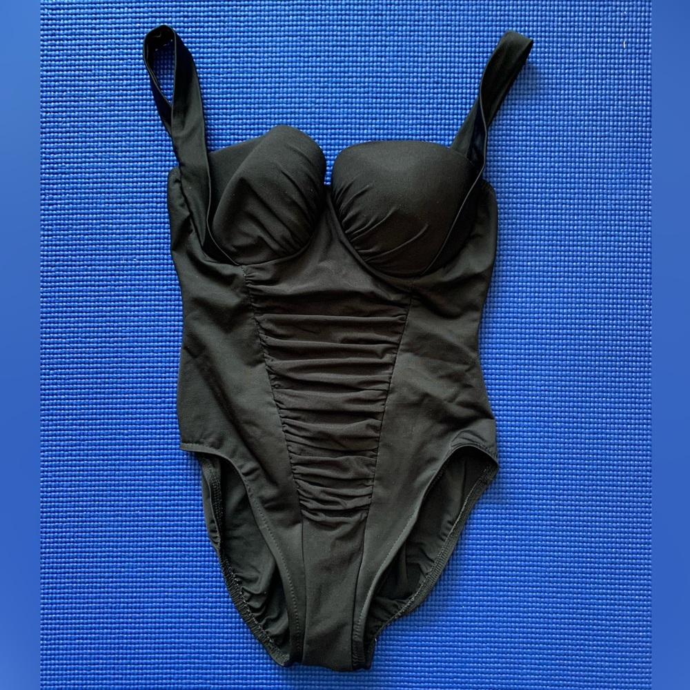 Swim Shaper Vintage One Piece Bathing Suit Tummy Control Ruched Slimming ⛱️🌞🕶️